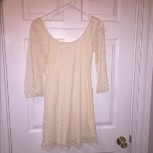 Cream crochet girls dress
